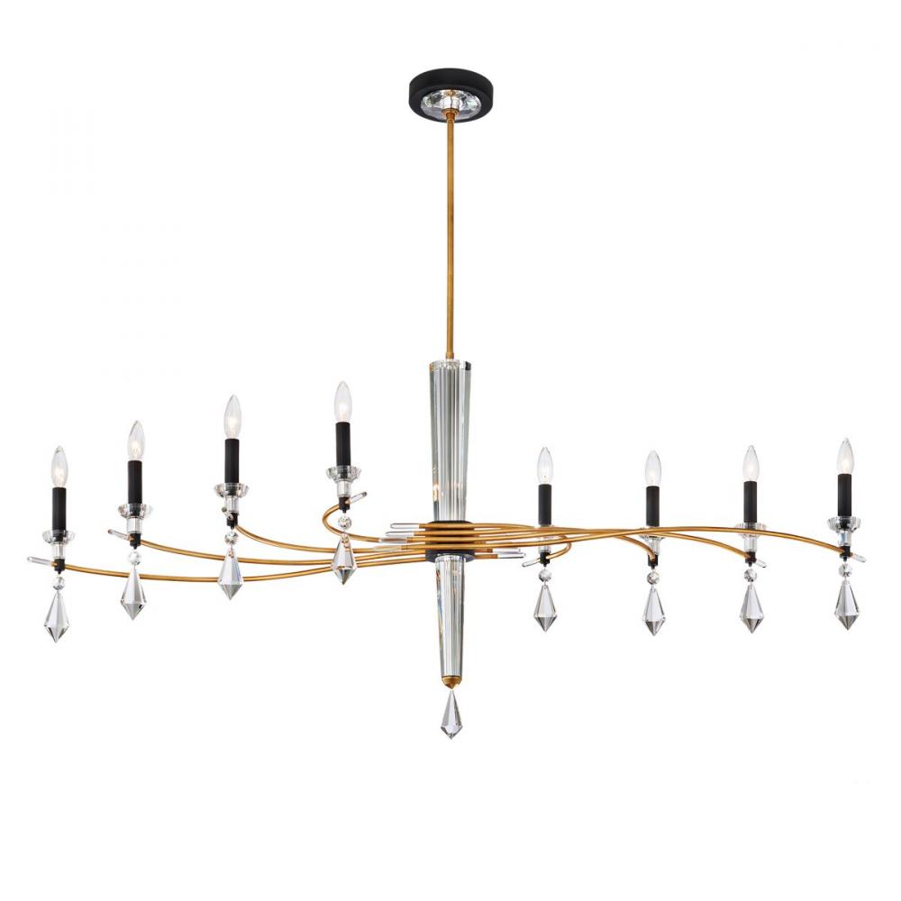 Tempest 8 Light 120V Chandelier in Soft Silver/Black with Radiance Crystal