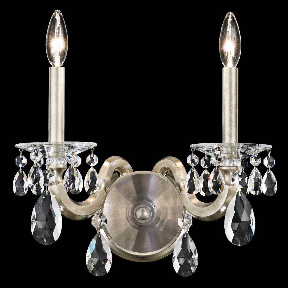 San Marco 2 Light 120V Chandelier in Antique Silver with Clear Radiance Crystal