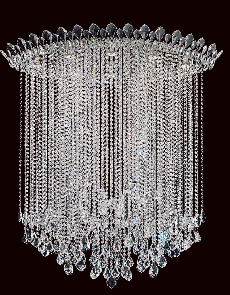 Trilliane Strands 8 Light 120V Semi-Flush Mount in Polished Stainless Steel with Heritage Handcut