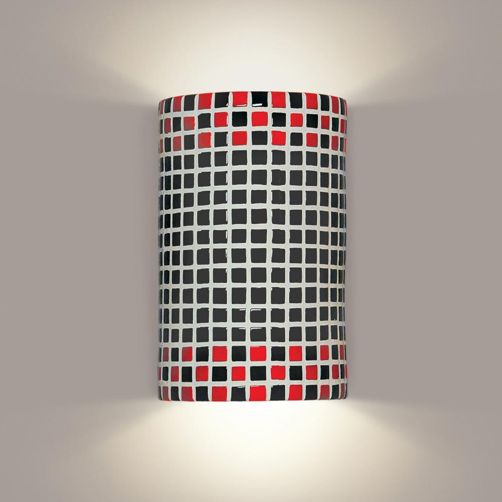 Checkers Wall Sconce Red and Black