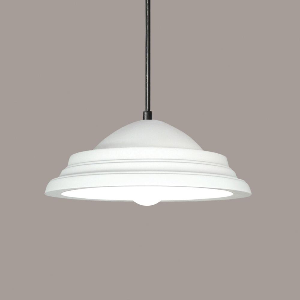 Minorca Pendant: Custom Finish or Color Match (Black Cord & Canopy)