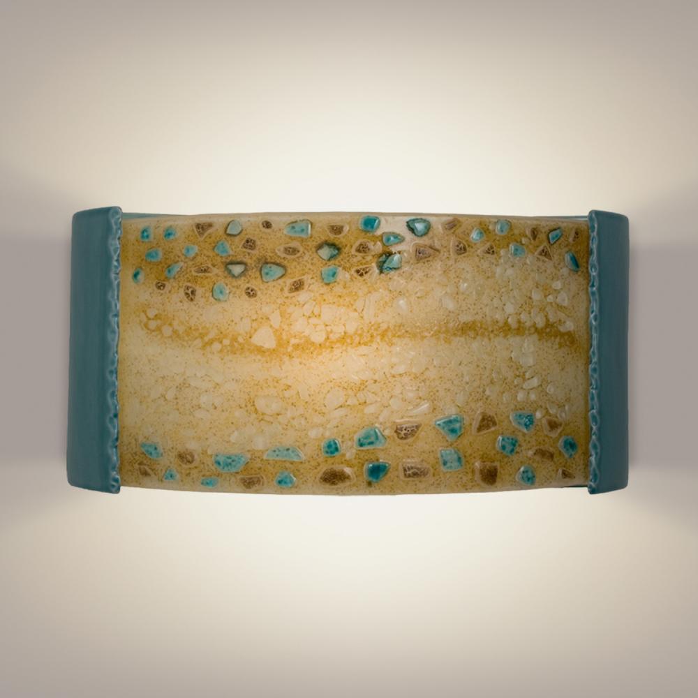 Ebb and Flow Wall Sconce Teal Crackle and Multi Amber