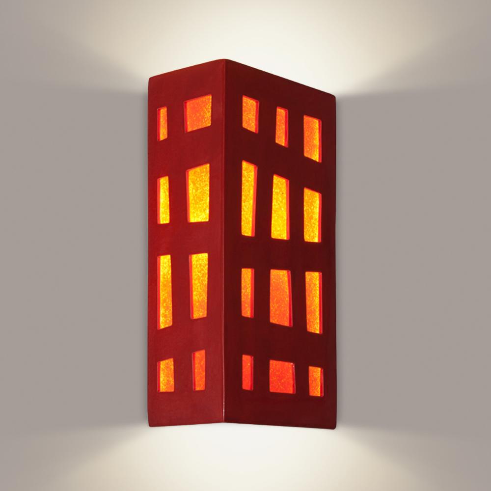 Grid Wall Sconce Matador Red and Fire