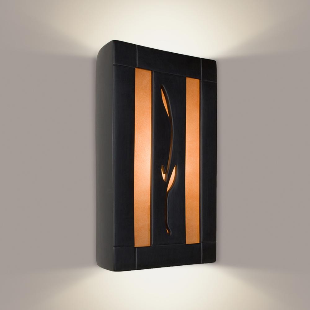 Spring Wall Sconce Matte Black and Rosewood