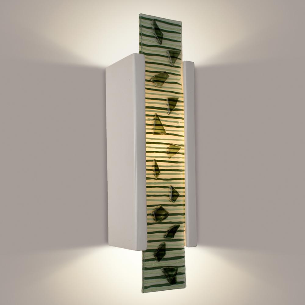 Zen Garden Wall Sconce White Gloss and Multi Seaweed