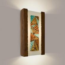 A-19 RE103-BT-MTQ - Abstract Wall Sconce Butternut and Multi Turquoise