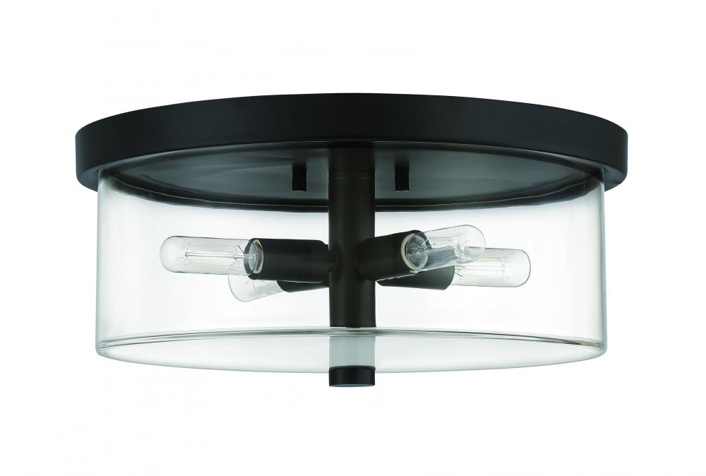 Hailie 4 Light Flushmount in Flat Black