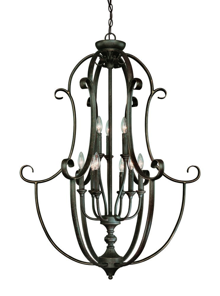 Barrett Place 9 Light Cage Foyer in Mocha Bronze