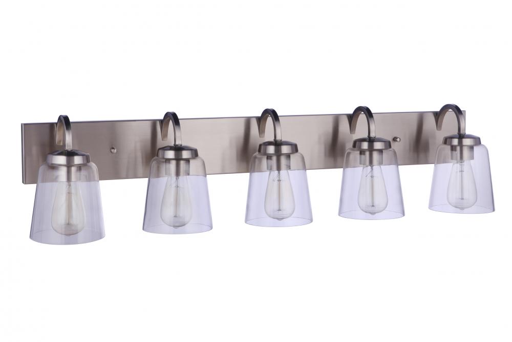 Elsa 5 Light Vanity in Brushed Polished Nickel