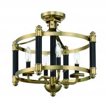 Craftmade 54854-FBSB - Stanza 4 Light Semi Flush in Flat Black/Satin Brass