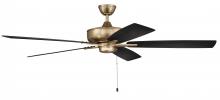 Craftmade S60SB5-60BWNFB - 60" Super Pro 60 in Satin Brass w/ Black Walnut/Flat Black Blades