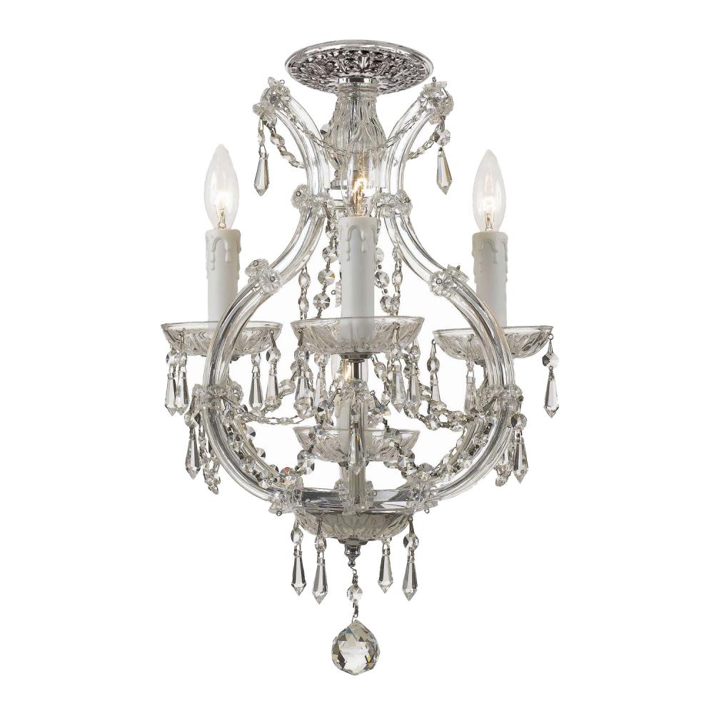 Maria Theresa 4 Light Swarovski Strass Crystal Polished Chrome Semi Flush Mount