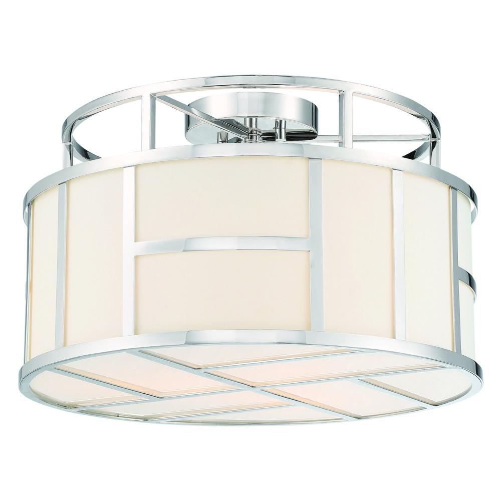 Libby Langdon for Crystorama Danielson 3 Light Polished Nickel Semi Flush Mount