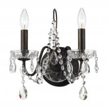 Crystorama 3022-EB-CL-SAQ - Butler 2 Light Spectra Crystal English Bronze Sconce