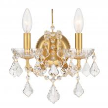 Crystorama 4452-GA-CL-SAQ - Filmore 2 Light Spectra Crystal Antique Gold Sconce