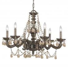 Crystorama 5026-VB-GT-S - Paris Market 6 Light Golden Teak Swarovski Strass Venetian Bronze Chandelier