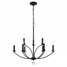 Crystorama MIL-8009-BK - Mila 9 Light Black Chandelier