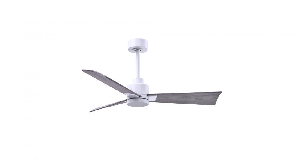 Alessandra 3-blade transitional ceiling fan in textured bronze finish with matte black blades. Opt