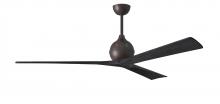 Matthews Fan Company IR3-TB-BK-72 - Irene-3 three-blade paddle fan in Textured Bronze finish with 72&#34; solid matte black wood blade