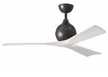 Matthews Fan Company IR3-TB-MWH-52 - Irene-3 three-blade paddle fan in Textured Bronze finish with 52&#34; solid matte white wood blade