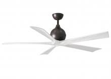 Matthews Fan Company IR5-TB-MWH-60 - Irene-5 five-blade paddle fan in Textured Bronze finish with 60&#34; solid matte white wood blades