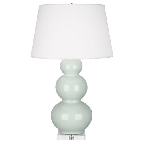 Celadon Triple Gourd Table Lamp