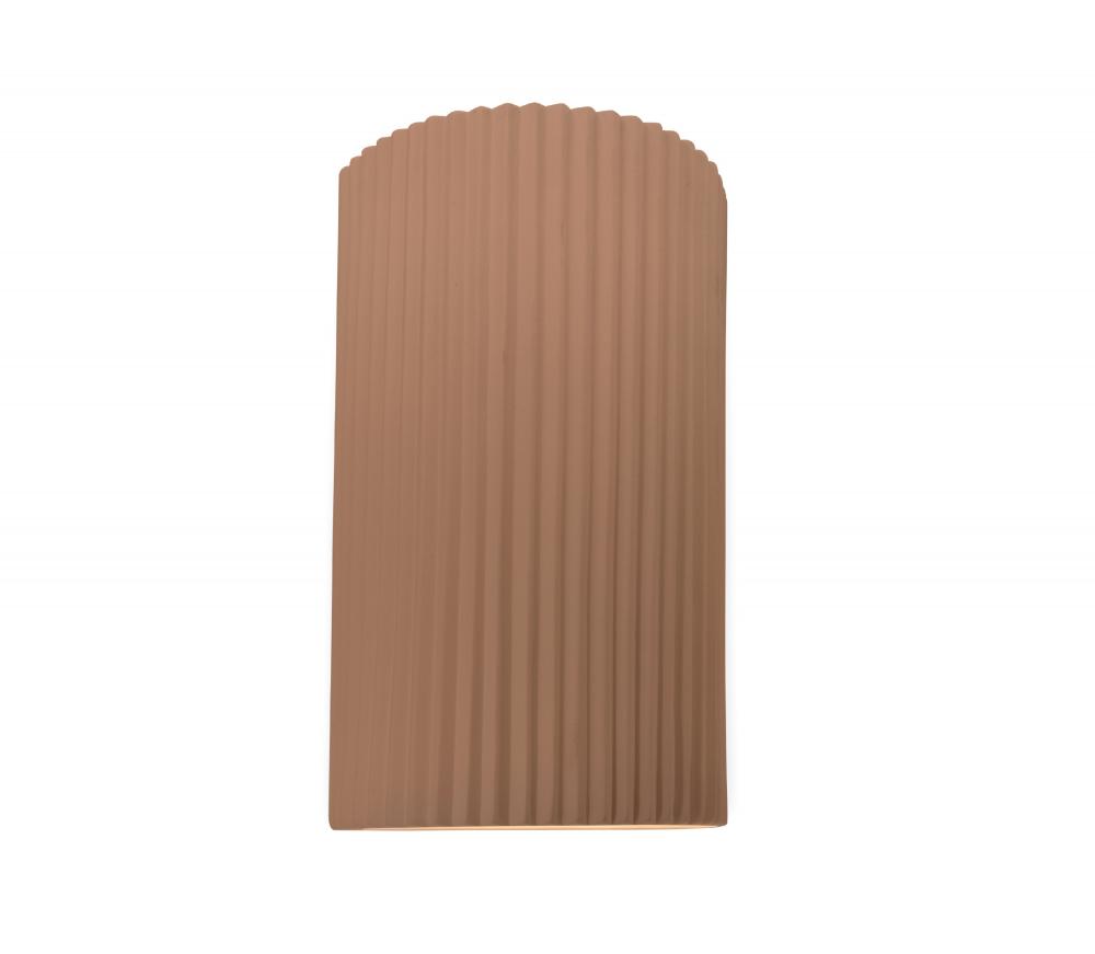 Large ADA LED Pleated Cylinder Wall Sconce