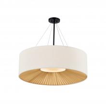 Justice Design Group FAB-9577-CREM-MBLK - Warren 48&#34; Drum Pendant