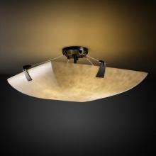 Justice Design Group CLD-9631-35-NCKL - 18&#34; Semi-Flush Bowl w/ Tapered Clips