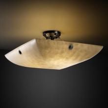 Justice Design Group CLD-9654-25-MBLK-F5 - 36&#34; Semi-Flush Bowl w/ Concentric Squares Finials