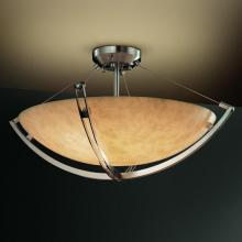 Justice Design Group CLD-9711-35-NCKL-LED3-3000 - 18" LED Semi-Flush Bowl w/ Crossbar