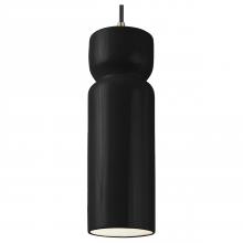 Justice Design Group CER-6510-BLK-ABRS-BKCD-LED1-700 - Tall Hourglass LED Pendant