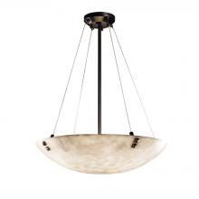 Justice Design Group CLD-9662-35-MBLK-F3-LED5-5000 - 24&#34; LED Pendant Bowl w/ Pair Square w/ Points Finials