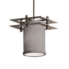 Justice Design Group FAB-8165-10-GRAY-NCKL-BKCD-LED1-700 - Metropolis 1-Light Small LED Pendant (2 Flat Bars)