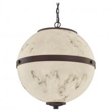 Justice Design Group FAL-8040-DBRZ-LED4-2800 - Imperial 17&#34; LED Hanging Globe