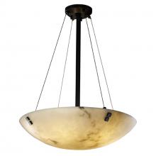 Justice Design Group FAL-9662-35-MBLK-F2-LED5-5000 - 24&#34; LED Pendant Bowl w/ Pair Square Finials