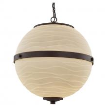 Justice Design Group PNA-8040-WAVE-DBRZ-LED4-2800 - Imperial 17&#34; LED Hanging Globe