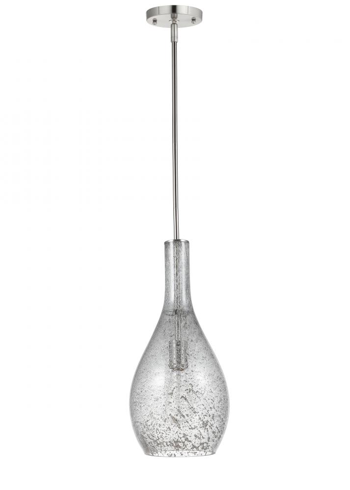 Olivia 1 Light Glass Pendant - Smoky Metallic Art Glass