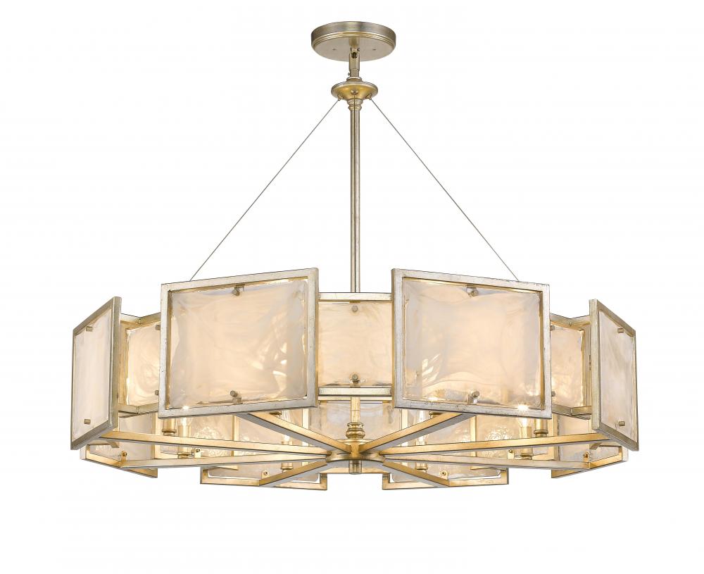 Skyler 8 Light Pendant - Silver Leaf