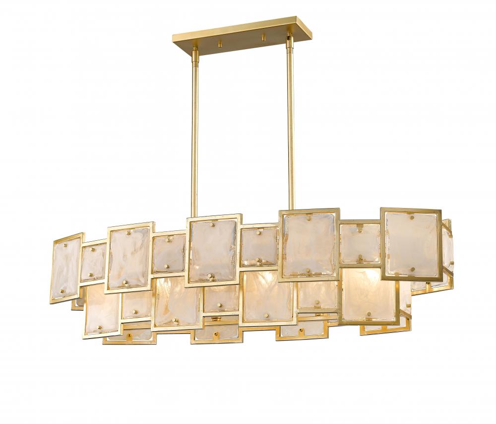 Skyler 6 Light Island Chandelier - Gold Leaf