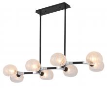 Mariana 450885 - Knowles 8 Light Island Pendant - Black + Chrome