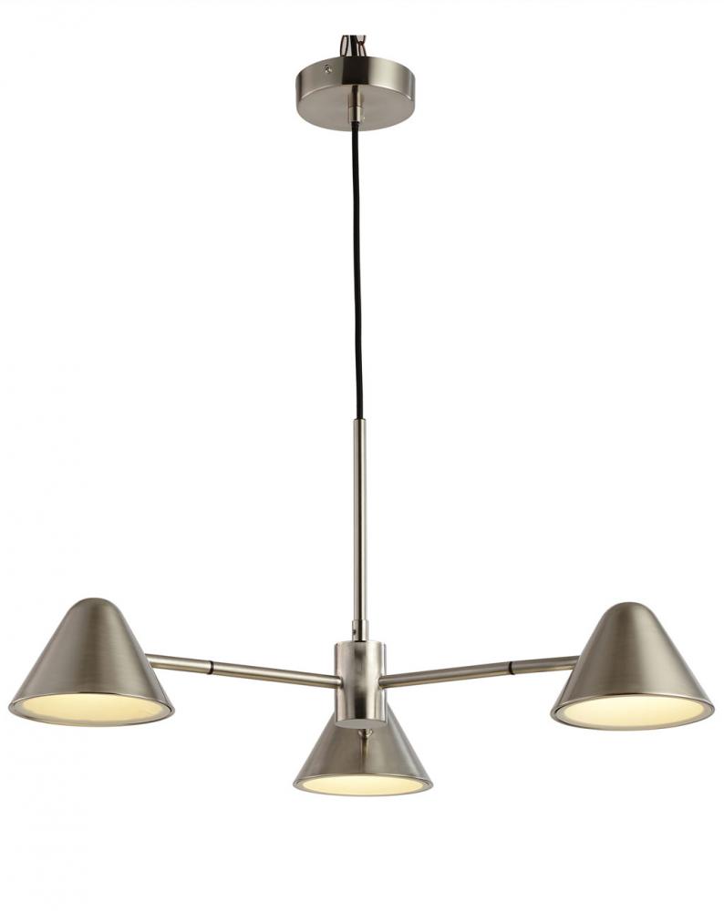 Cove 3-Lite Chandelier in Satin Nickel