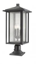 Z-Lite 554PHXLR-533PM-BK - 3 Light Outdoor Pier Mounted Fixture