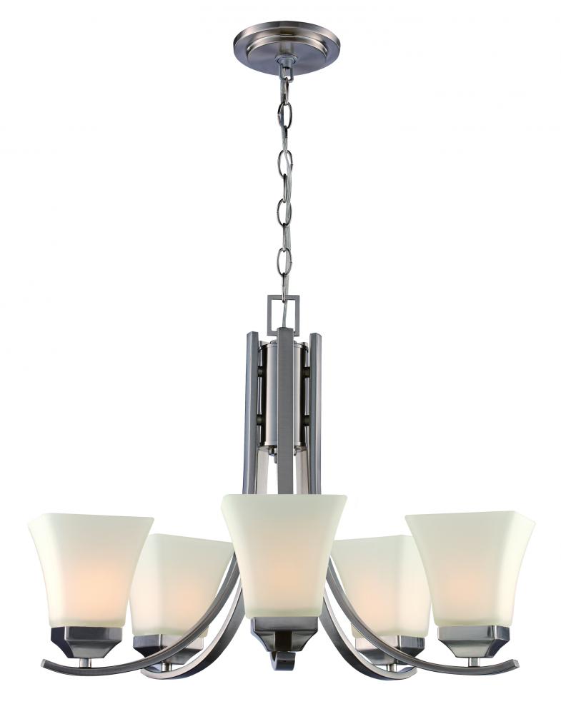 5LT CHANDELIER-BELL GLASS-BN