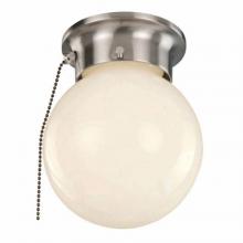 Trans Globe 3606P WH - Dash 6&#34; Flush Mount Globe Ceiling Light with Pull Chain