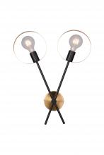 Bethel International TR72W17BR - Wall Sconce Black & Brushed Brass