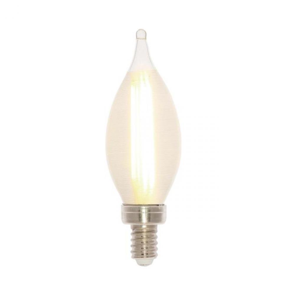 4.5W C11 Glowescent LED Dimmable Clear Spun-Satin 3000K E12 (Candelabra) Base, 120 Volt, Box