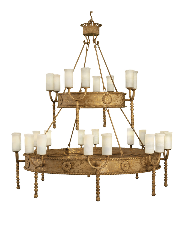 Montecito 2-tier Chandelier - Golden White Finish