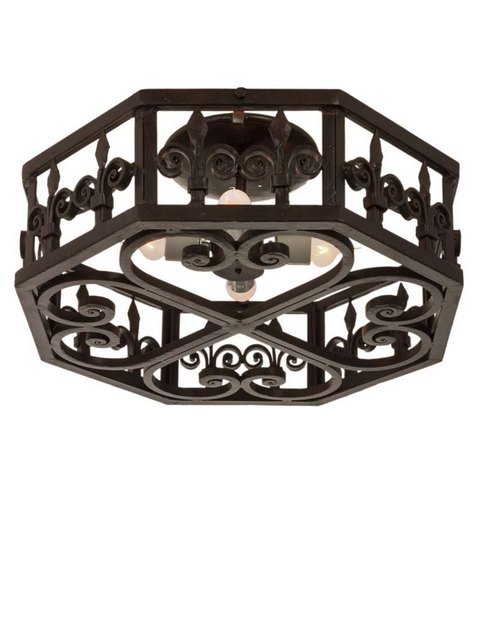 Fleur de Lis Flush Mount - Bronze Finish