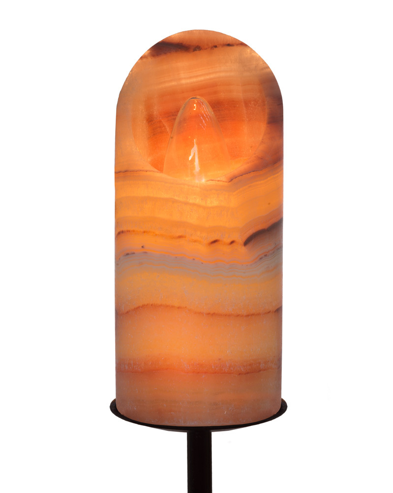 Cross-cut Onyx Shade - Amber with Red